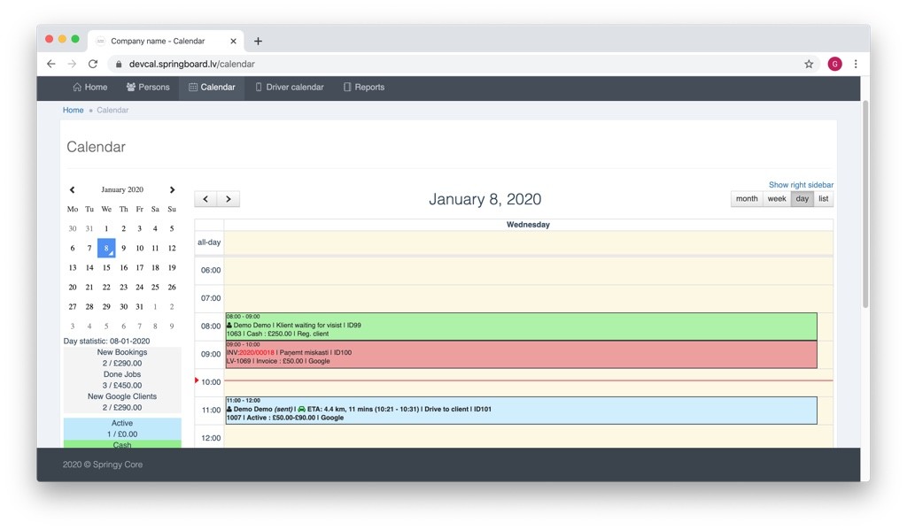 Job Calendar